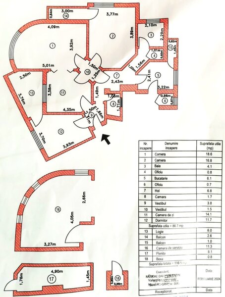 Cismigiu, Berthelot, etaj 4/5, 4 camere +11 mp depozitare +2 boxe, 116 mp